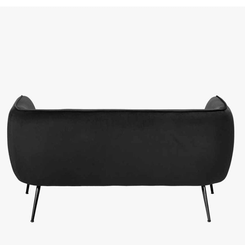 Sofa Lucca Black Velvet & Metal 2 Seater Sofa
