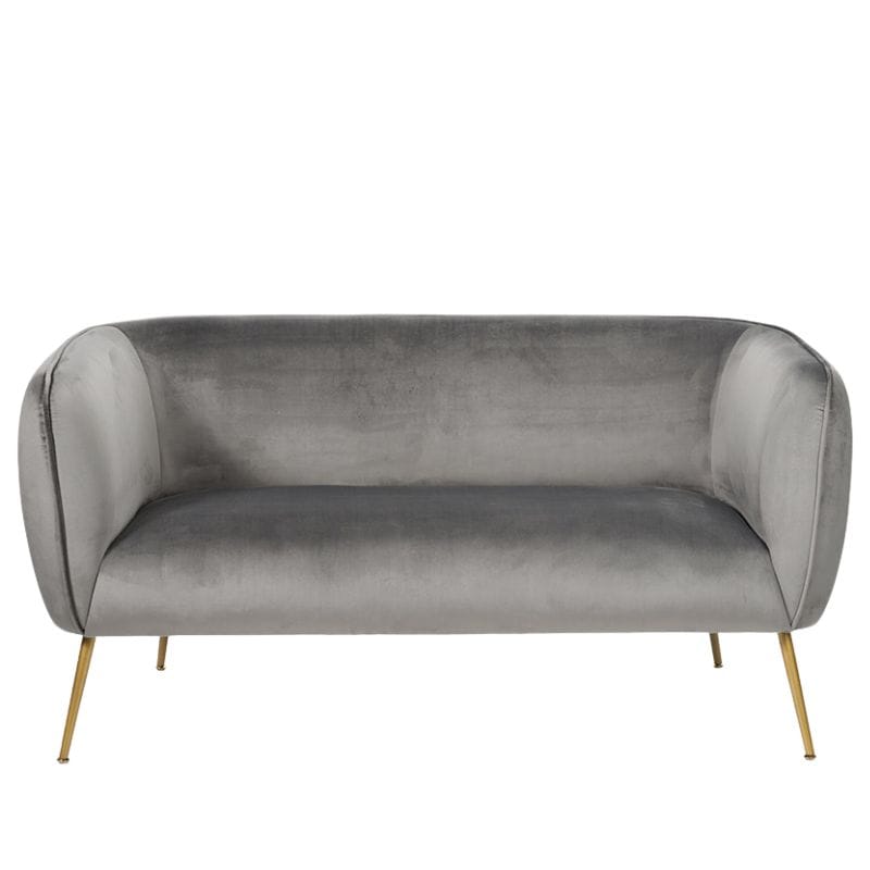 Sofa Lucca Dove Grey Velvet and Metal Sofa
