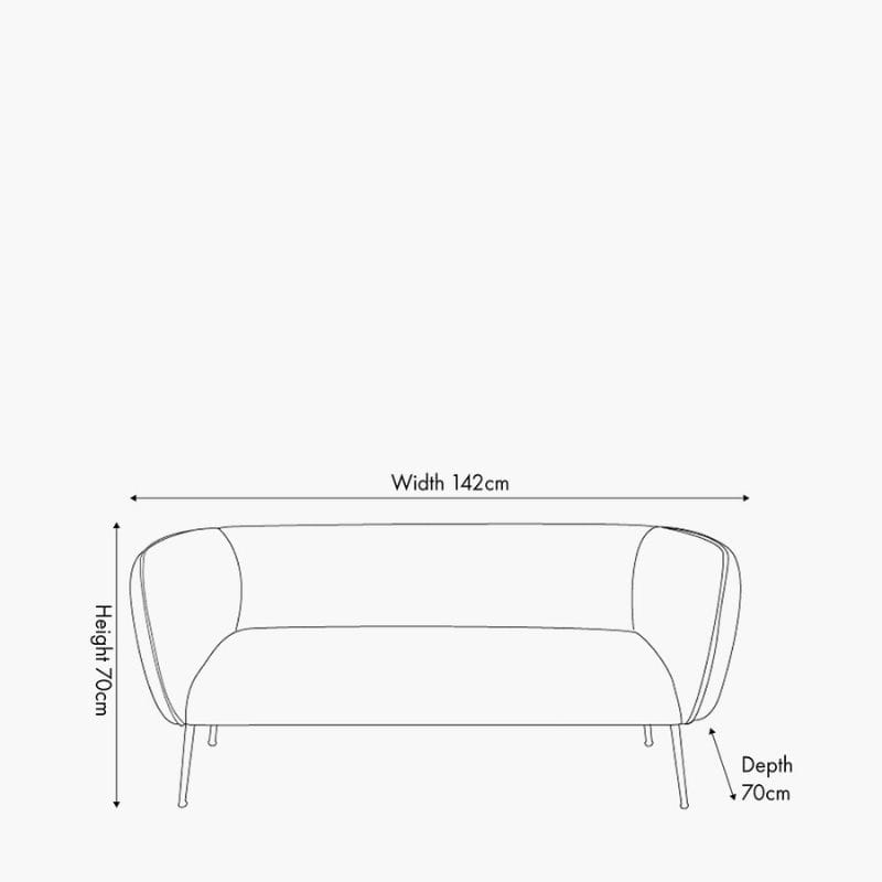 Sofa Lucca Dove Grey Velvet and Metal Sofa