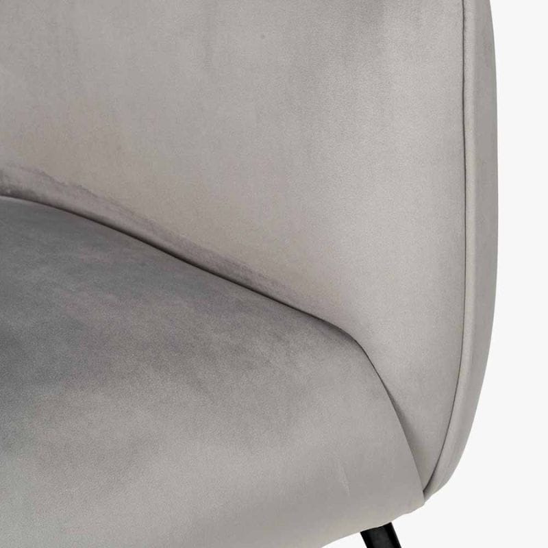 Sofa Lucca Dove Grey Velvet and Metal Sofa