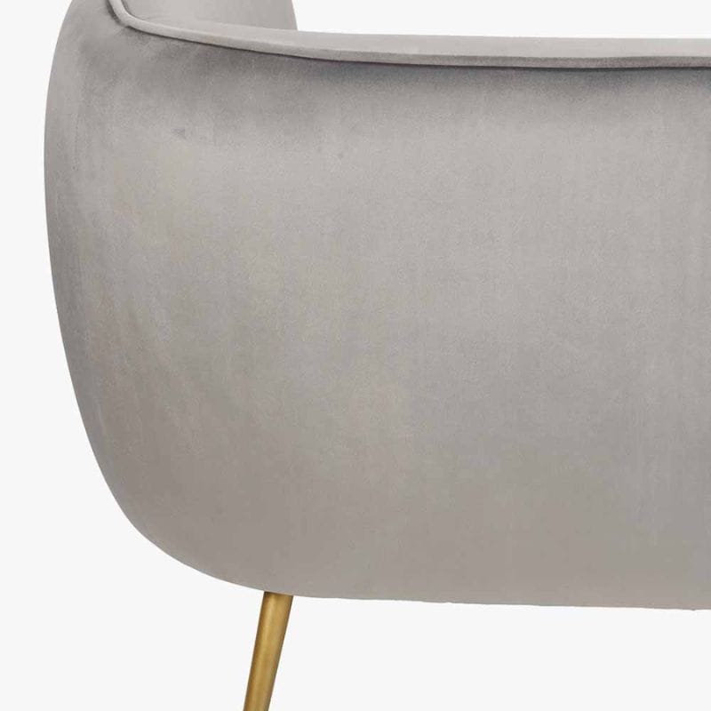 Sofa Lucca Dove Grey Velvet and Metal Sofa