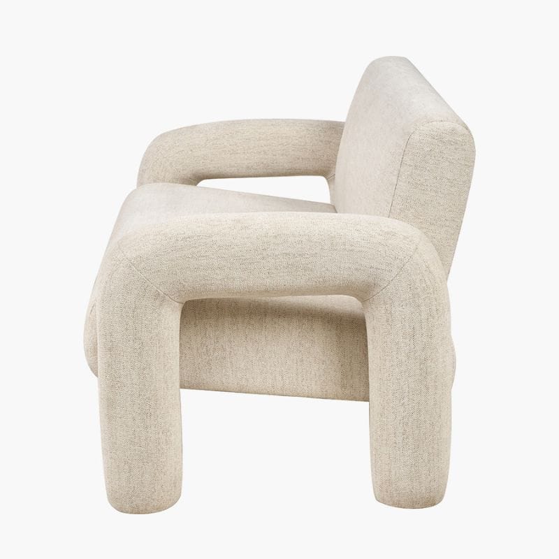 Sofa New Ravello White Textured Fabric Armed Sofa