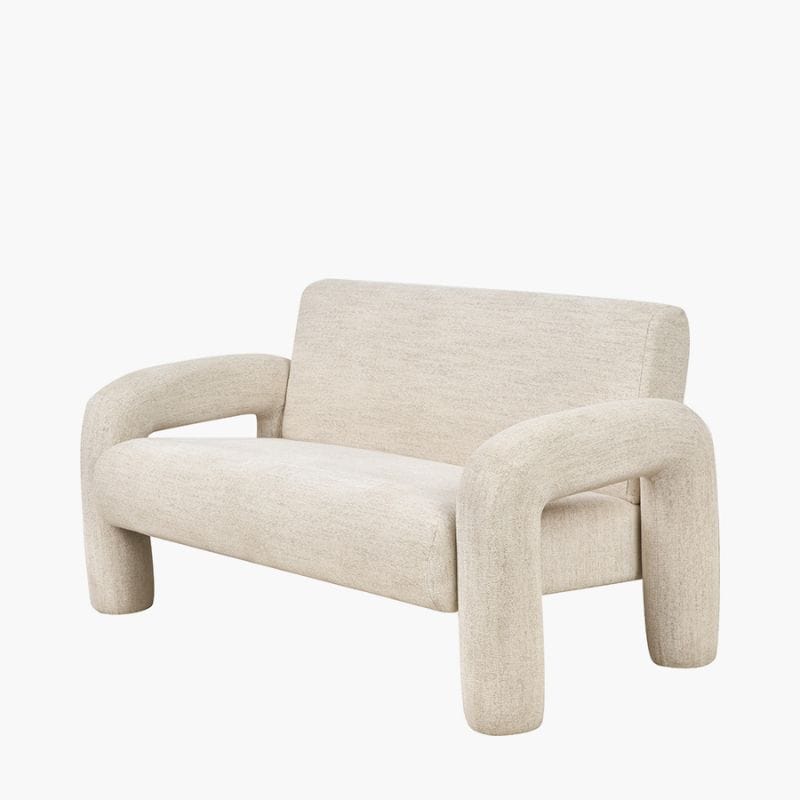 Sofa New Ravello White Textured Fabric Armed Sofa