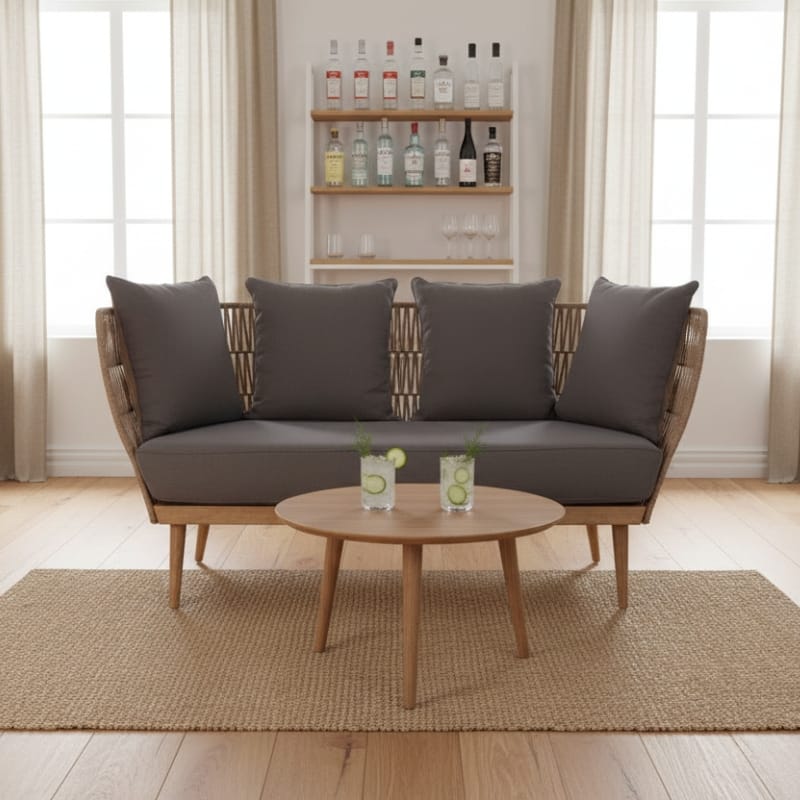Sofa Opus Two-Seat Sofa – Woven Rope & Eucalyptus