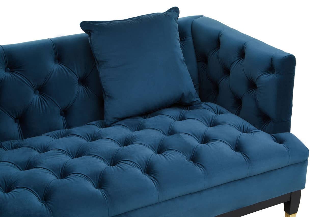 Sofa Sefira Two-Seat Sofa – Navy Velvet Modern Chesterfield