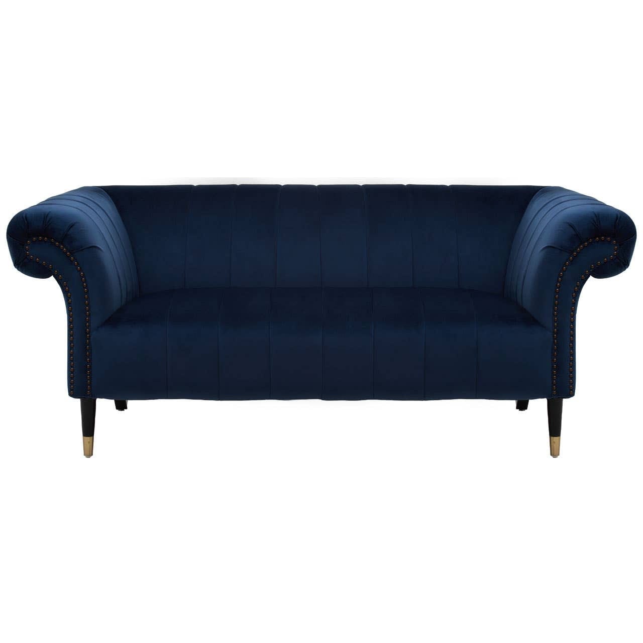 Sofa Siena Two-Seat Sofa – Midnight Blue Velvet Chesterfield