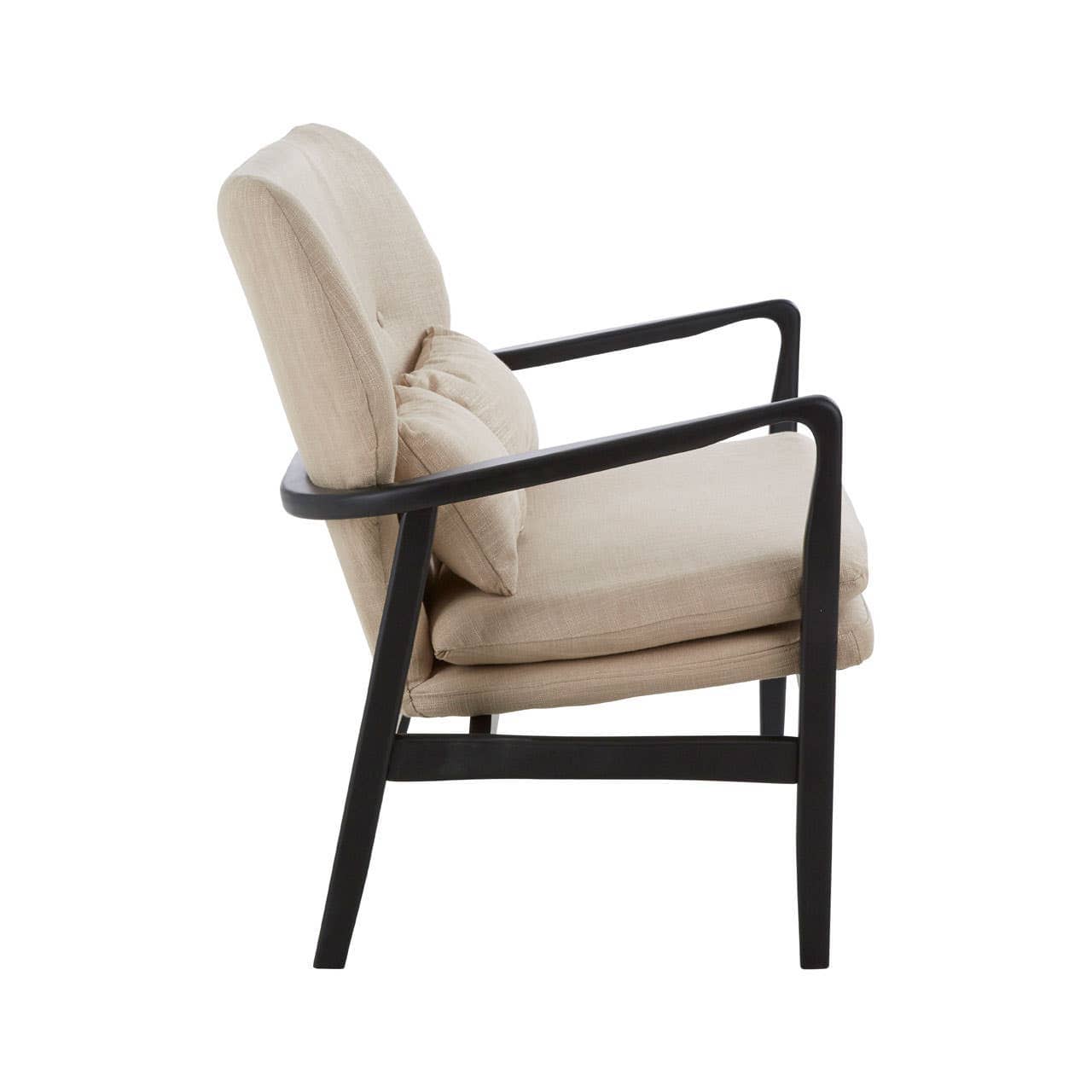 Sofa Stockholm Two-Seat Sofa – Beige Linen & Black Birchwood