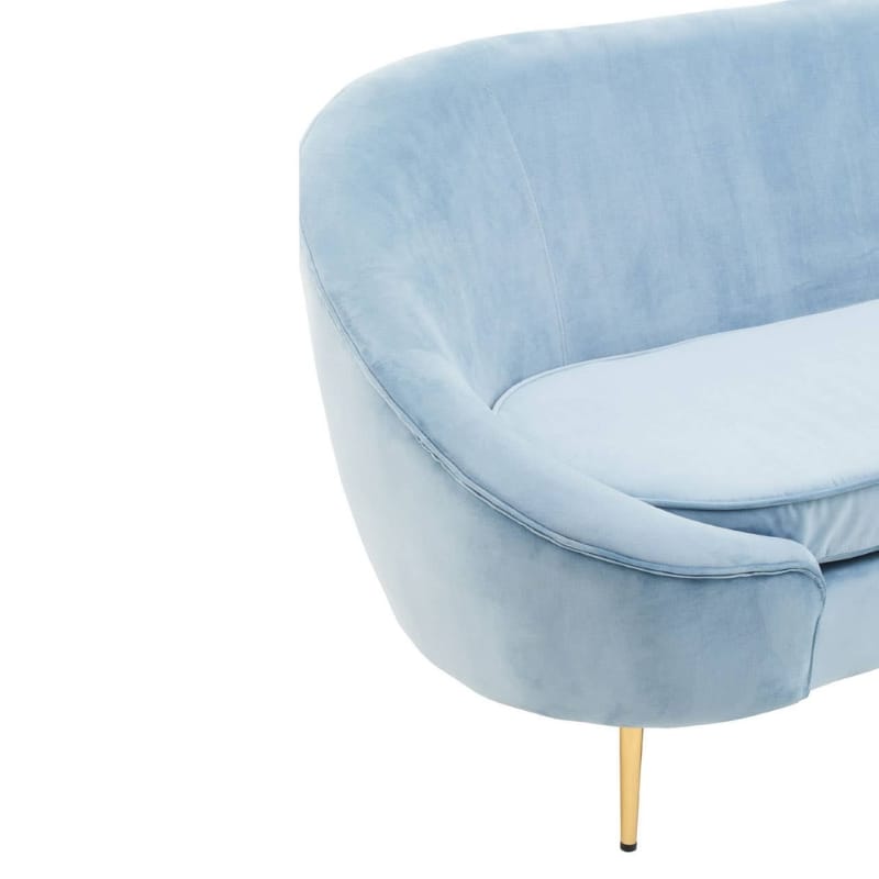 Sofa Yasmeen 3 Seat Aqua Blue Velvet Sofa