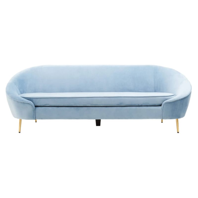 Sofa Yasmeen 3 Seat Aqua Blue Velvet Sofa