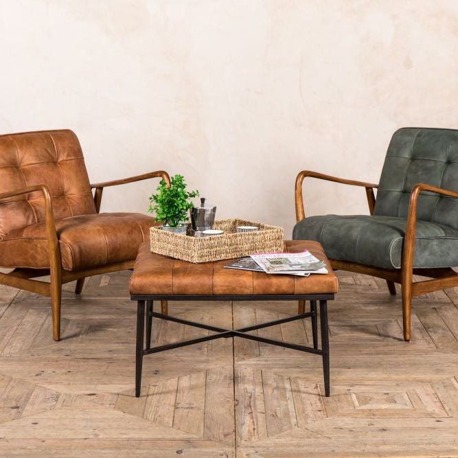 Kingsbridge Full Leather Footstool