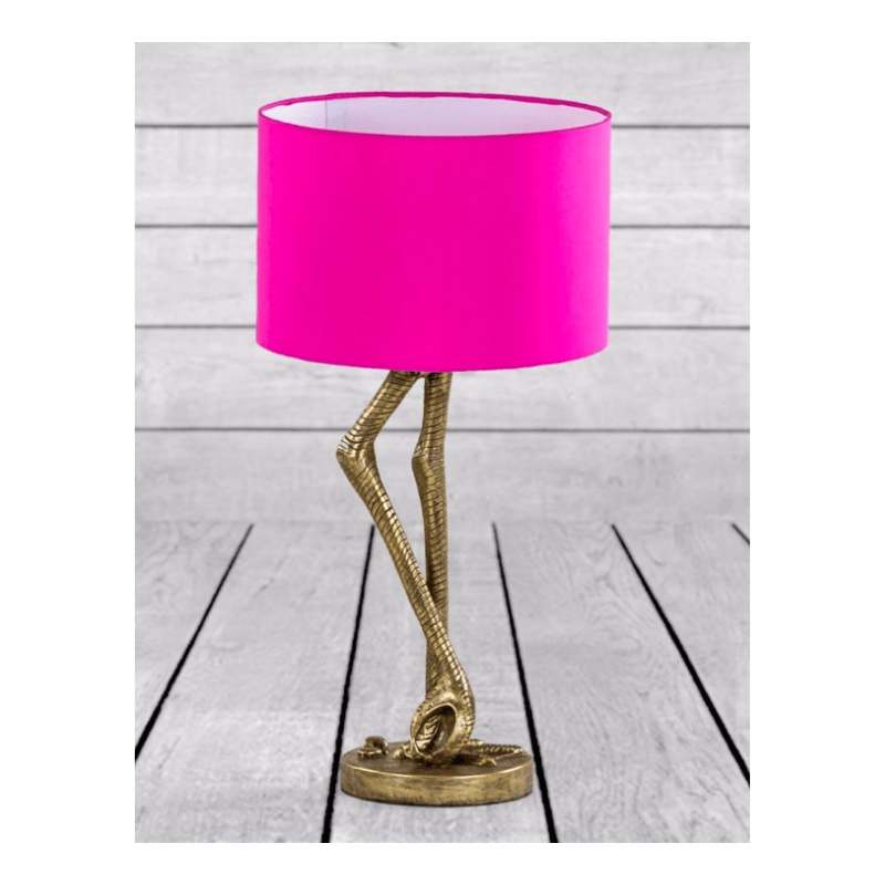 Table Lamp Antique Gold Flamingo Leg Table Lamp with Pink Shade