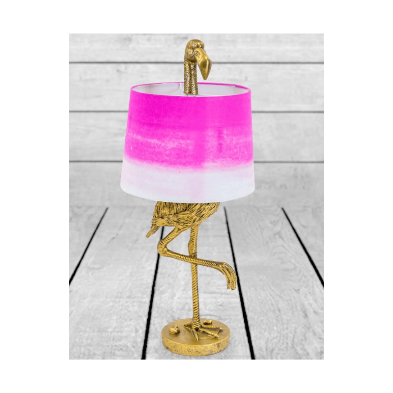 Table Lamp Antique Gold Flamingo Table Lamp with Pink & White Shade