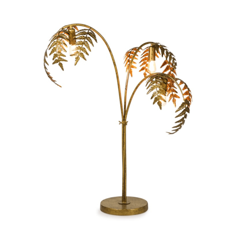 Table Lamp Antique Gold Palm Leaf Table Lamp