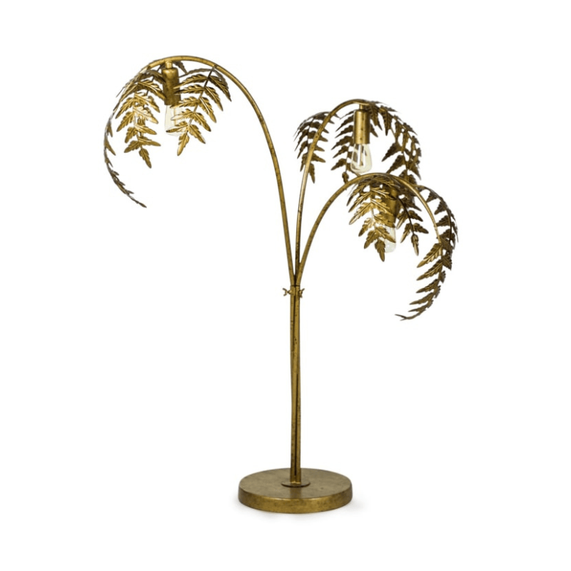 Table Lamp Antique Gold Palm Leaf Table Lamp