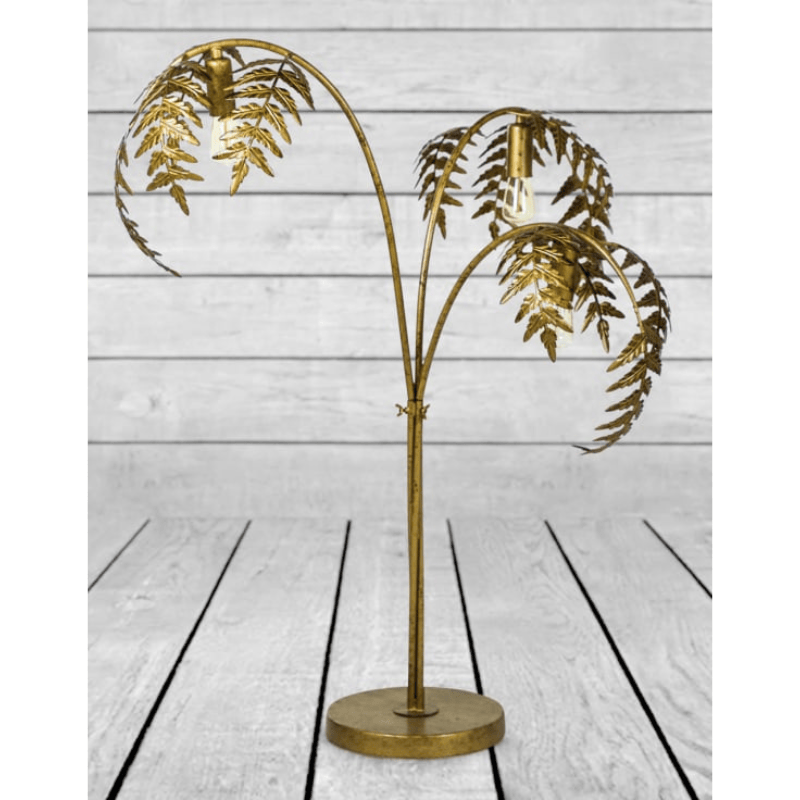 Table Lamp Antique Gold Palm Leaf Table Lamp
