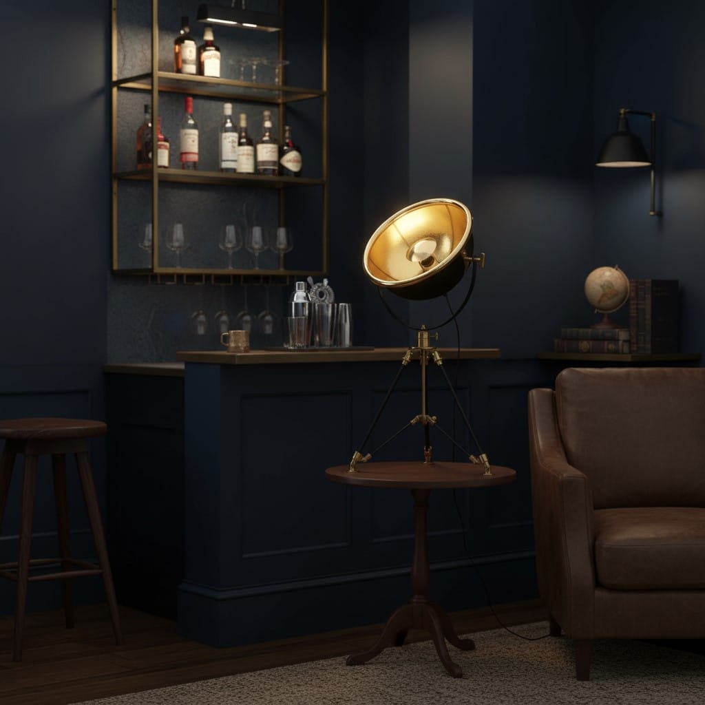 Table Lamp Black and Brass Large Tripod Table Lamp