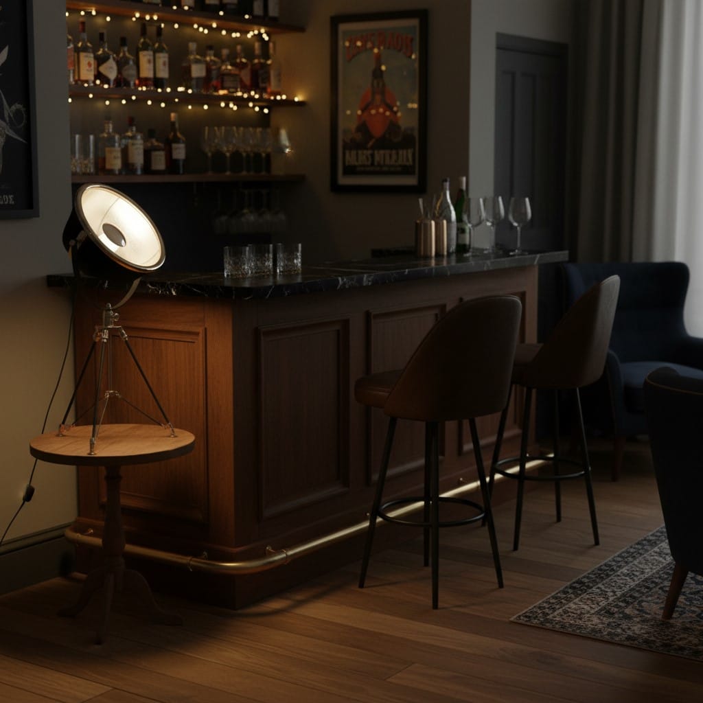 Table Lamp Black and Nickel Large Tripod Table Lamp