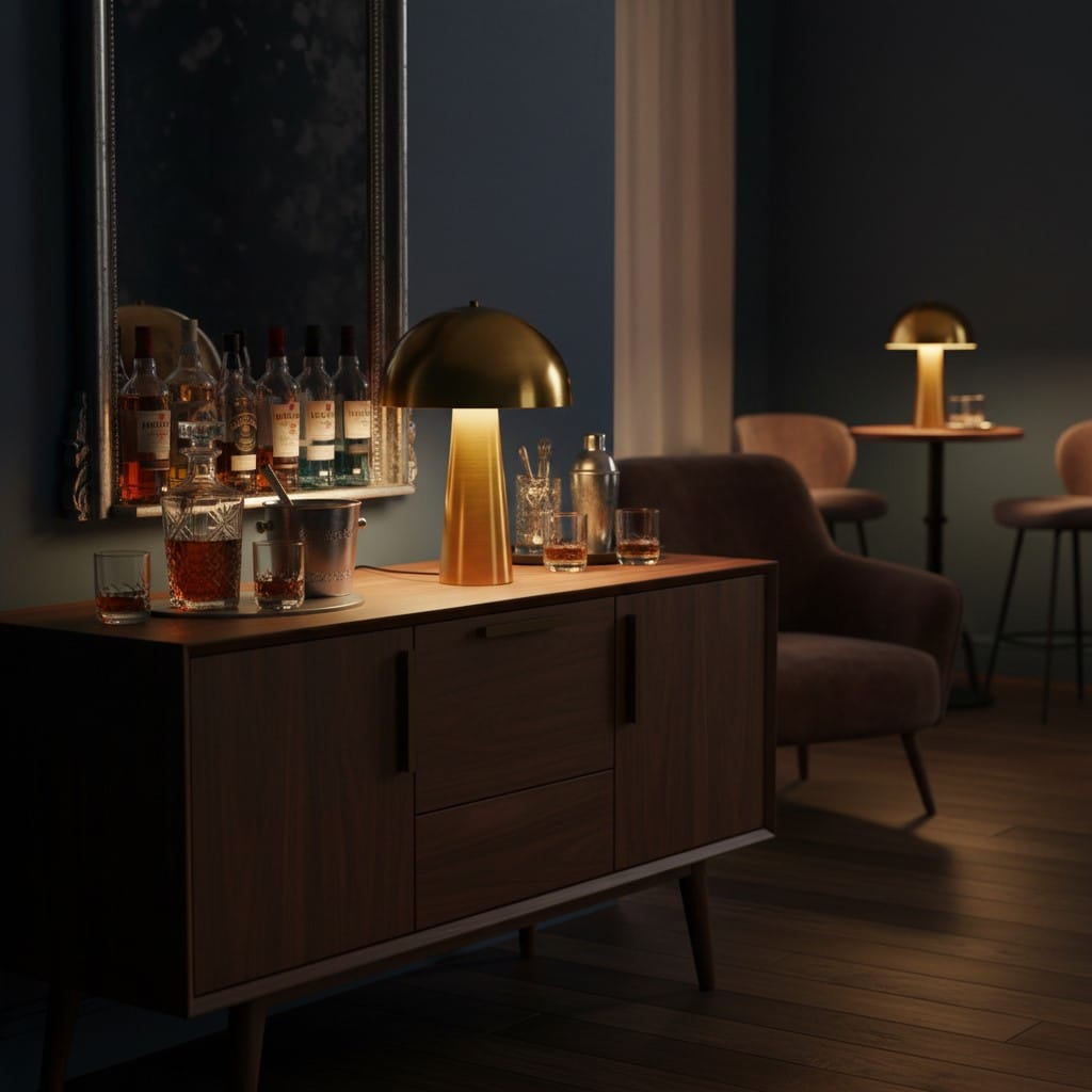 Table Lamp Brushed Brass Mushroom Table Lamp