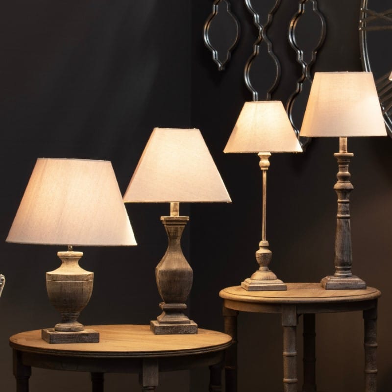 Table Lamp Incia Urn Wooden Table Lamp