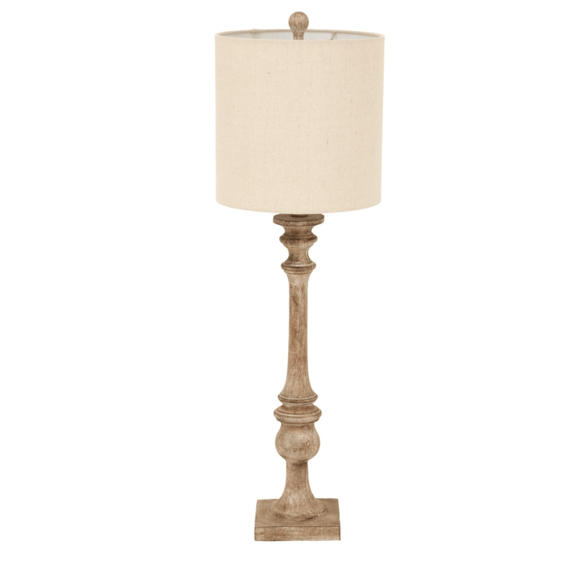 Table Lamp Pallido Candlestick Table Lamp With Linen Shade
