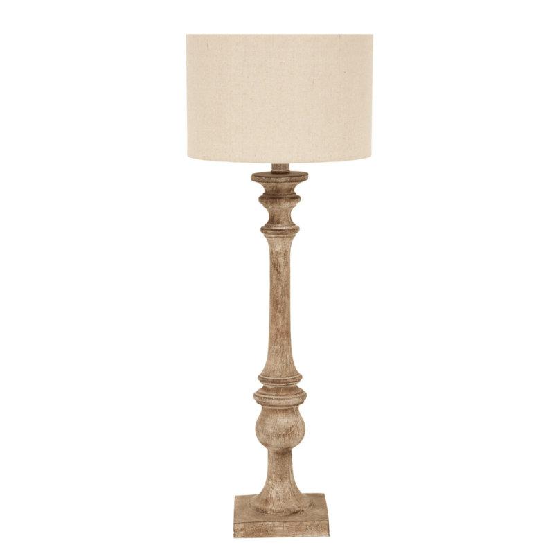 Table Lamp Pallido Candlestick Table Lamp With Linen Shade