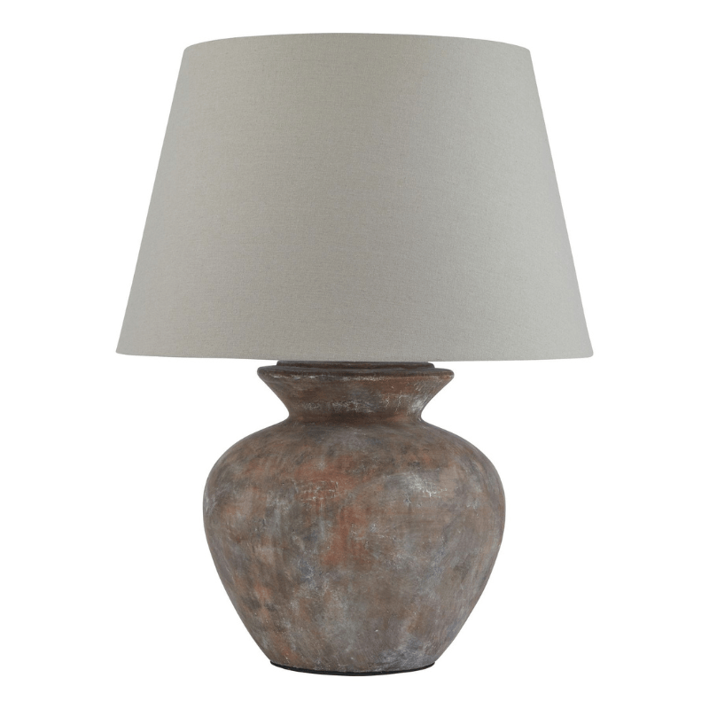 Table Lamps Siena Brown  Round Table Lamp With Linen Shade