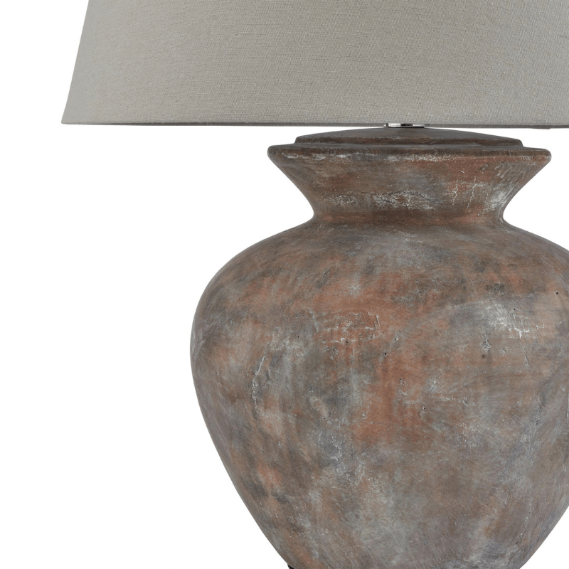 Table Lamps Siena Brown  Round Table Lamp With Linen Shade