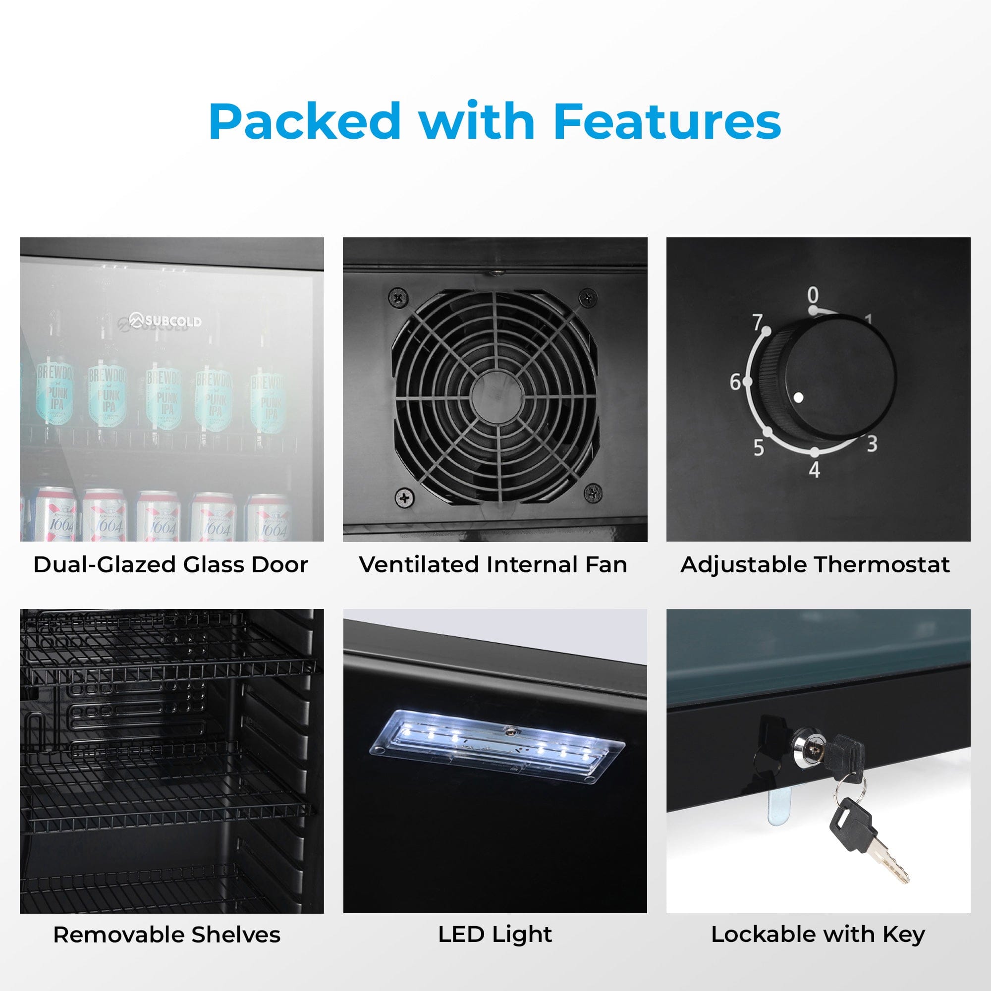 Tall Drinks Fridge Subcold Maxi250 Tall Drinks Fridge Black