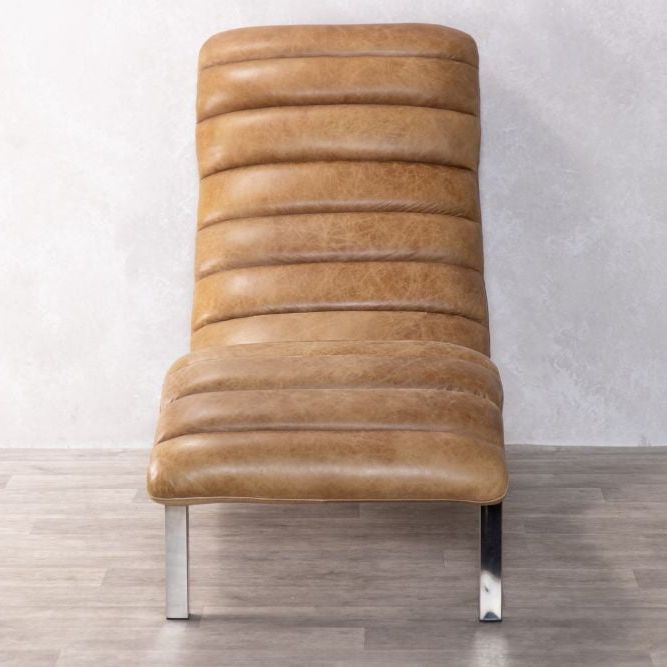 Tan Leather Chaise Longue