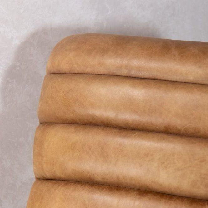 Tan Leather Chaise Longue