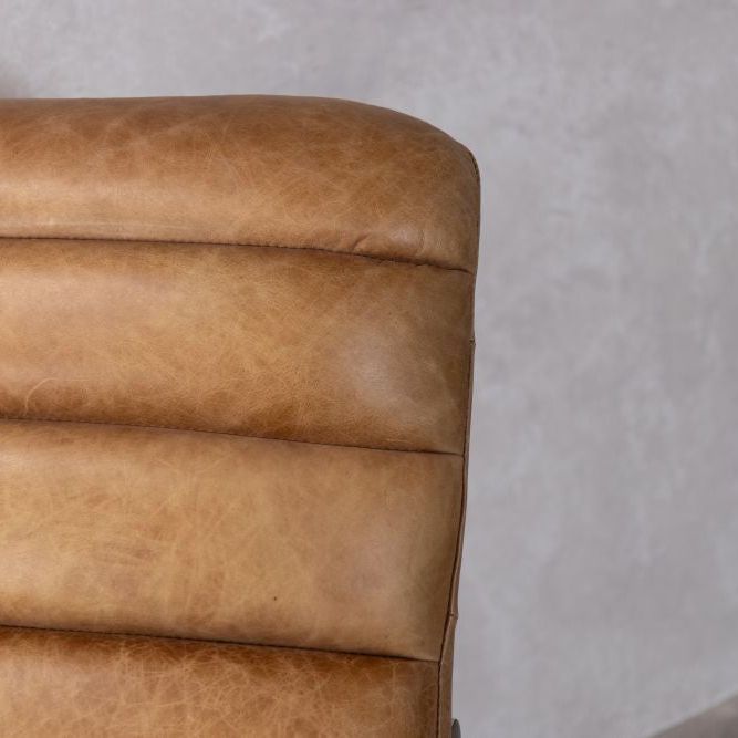 Tan Leather Chaise Longue