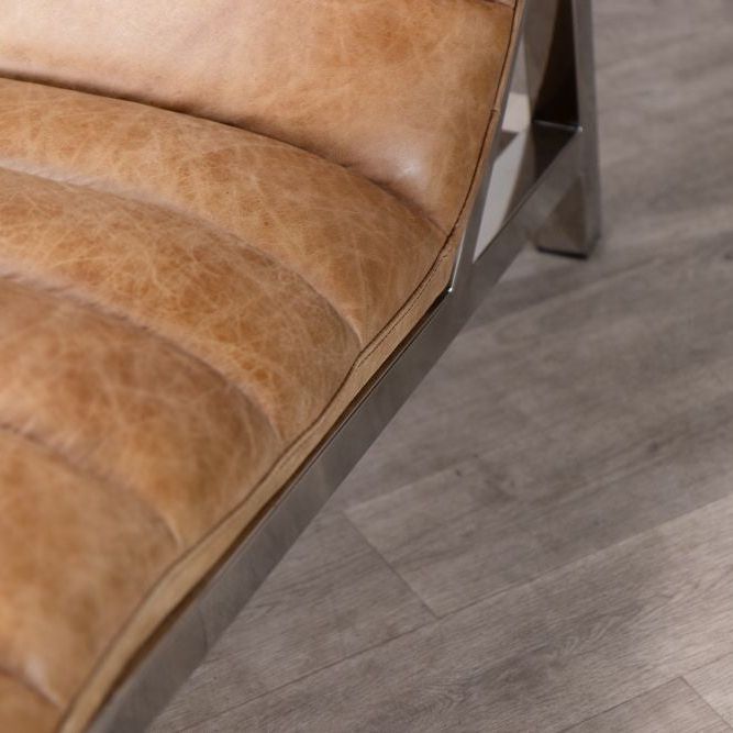 Tan Leather Chaise Longue