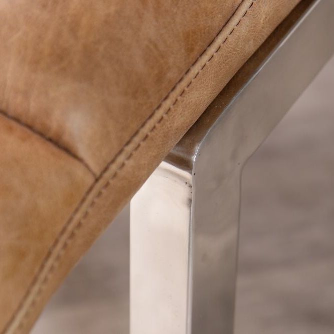 Tan Leather Chaise Longue