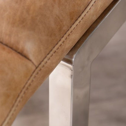 Tan Leather Chaise Longue