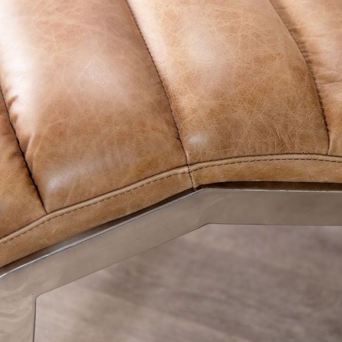 Tan Leather Chaise Longue