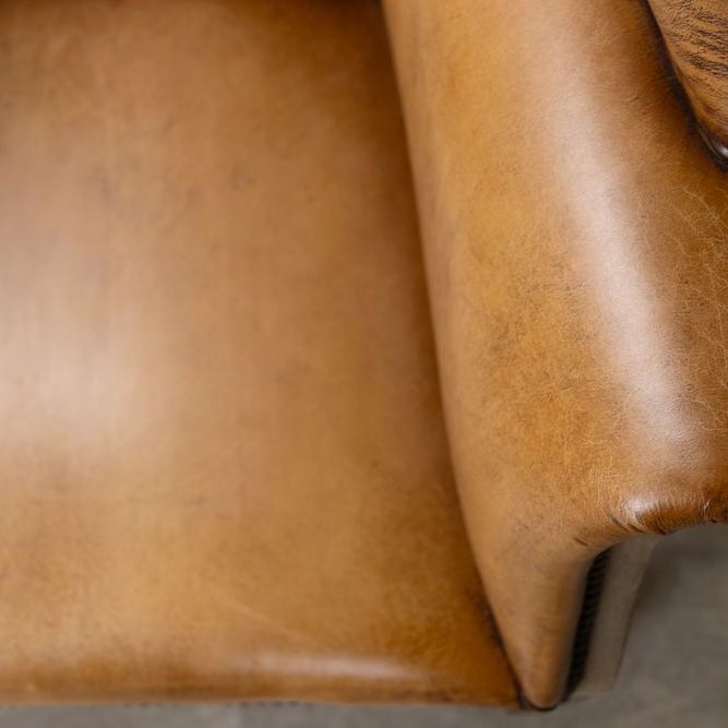 Fairmont Leather Wingback Chair - Tan