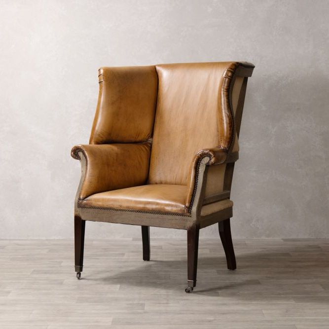 Fairmont Leather Wingback Chair - Tan