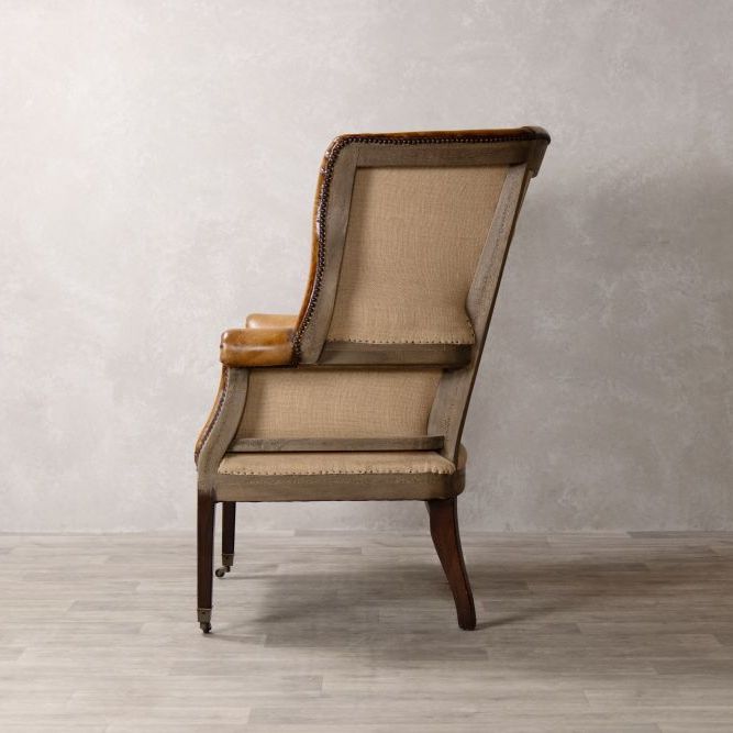 Fairmont Leather Wingback Chair - Tan
