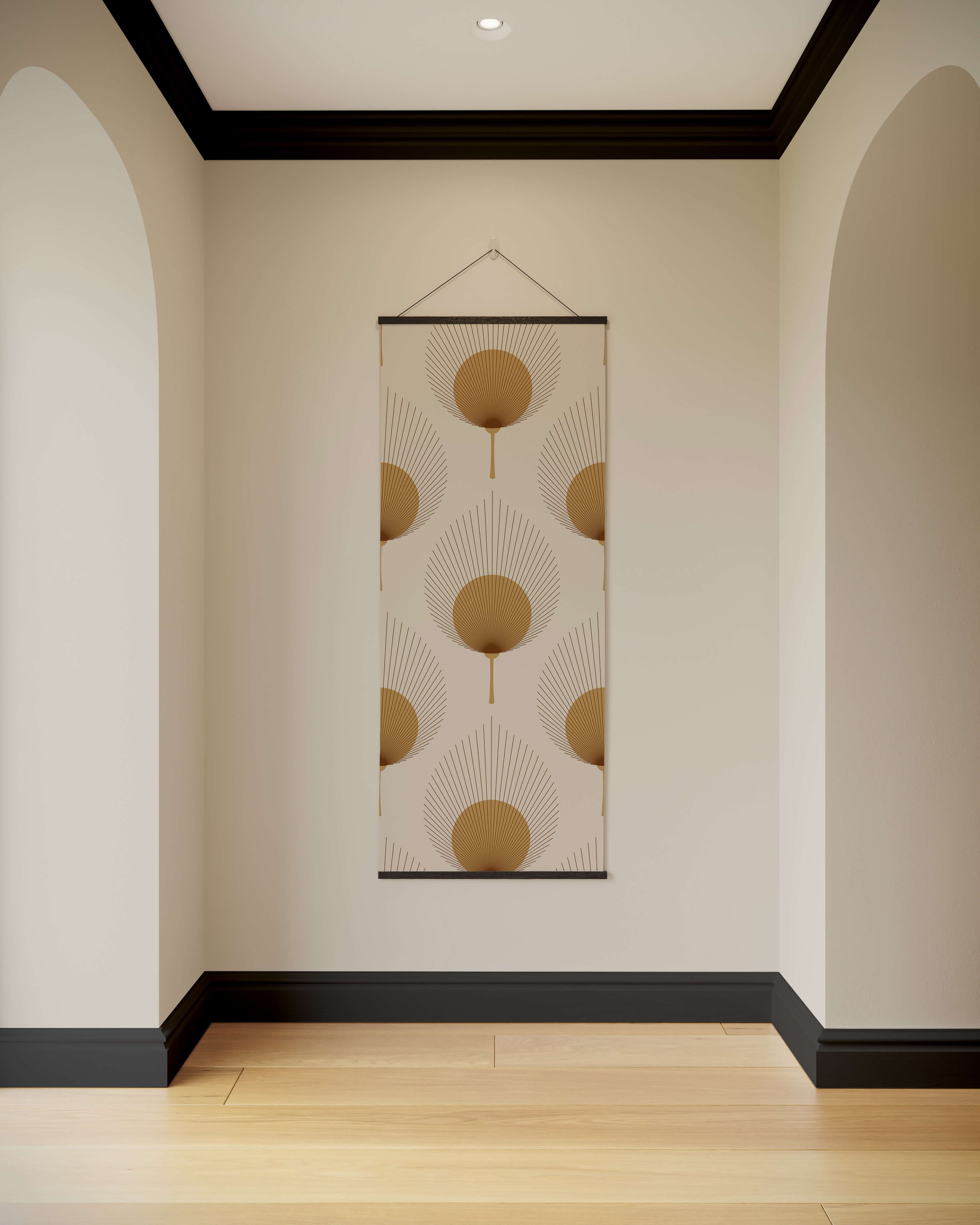Tapestry Beige / Black Ace Fan Leaf Tapestry
