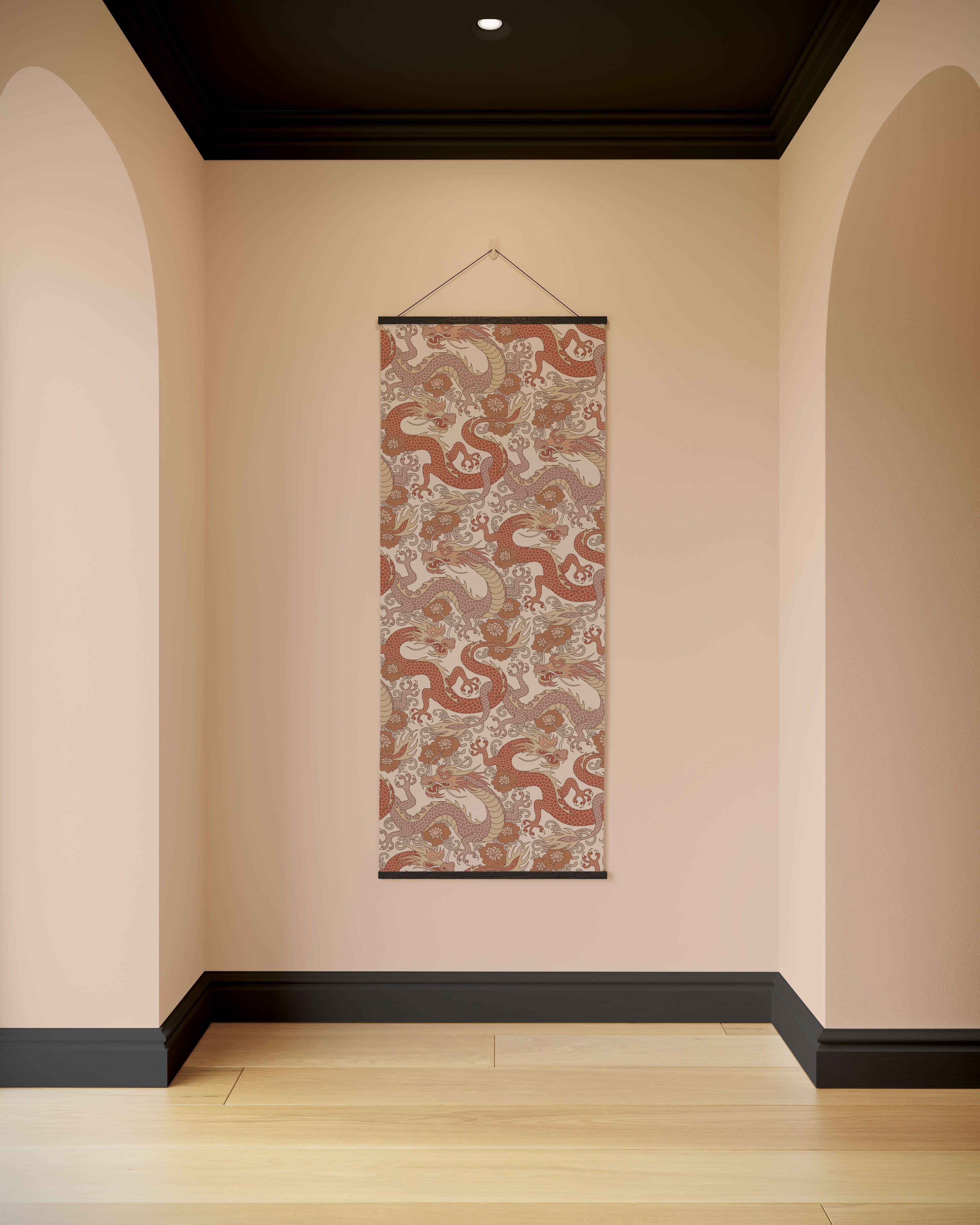 Tapestry Beige / Black Oriental Dragon Tapestry