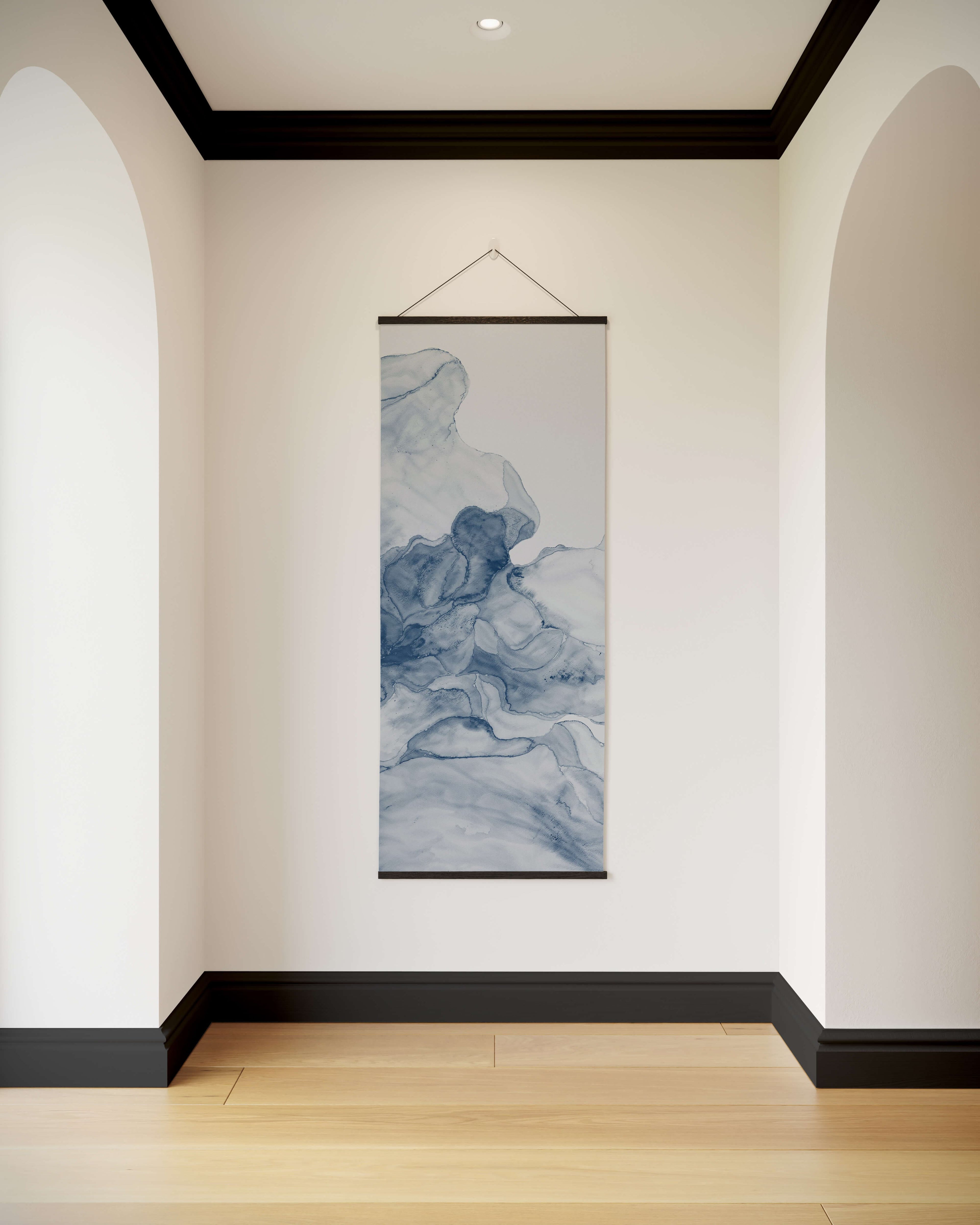 Tapestry Black Abstract Watercolour Tapestry