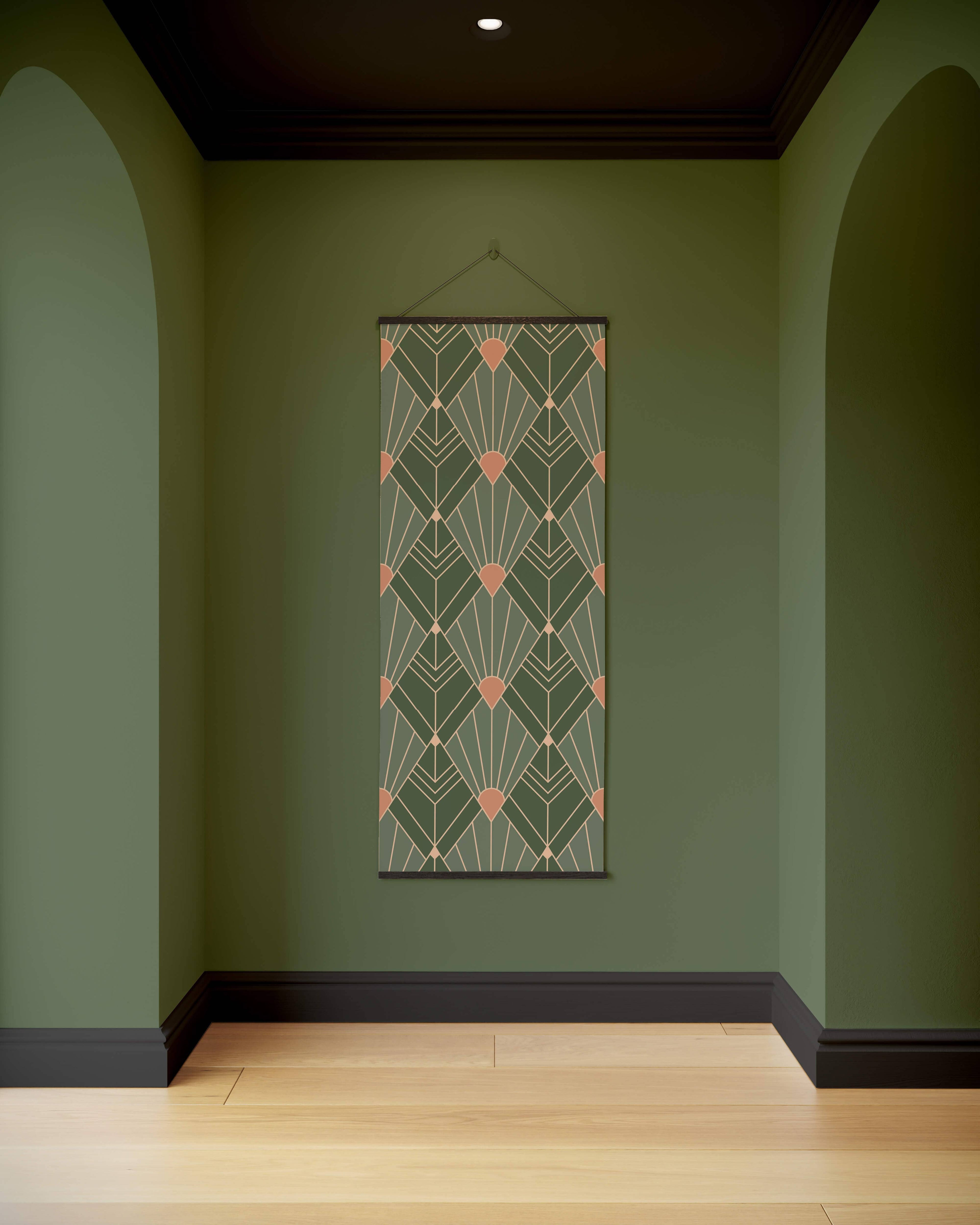Tapestry Black Art Deco Diamond Pattern Tapestry