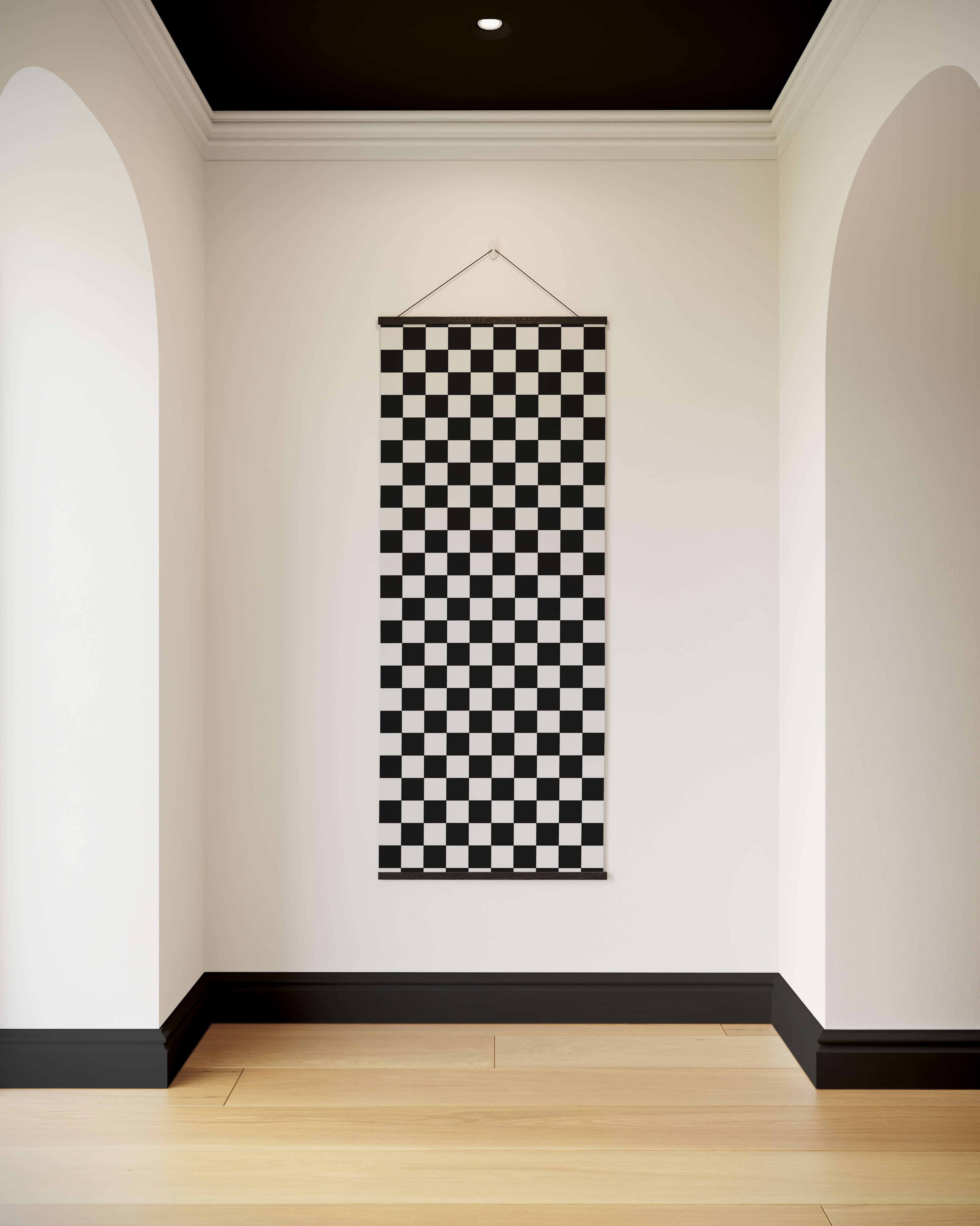 Tapestry Black / Black Chequerboard Pattern Tapestry