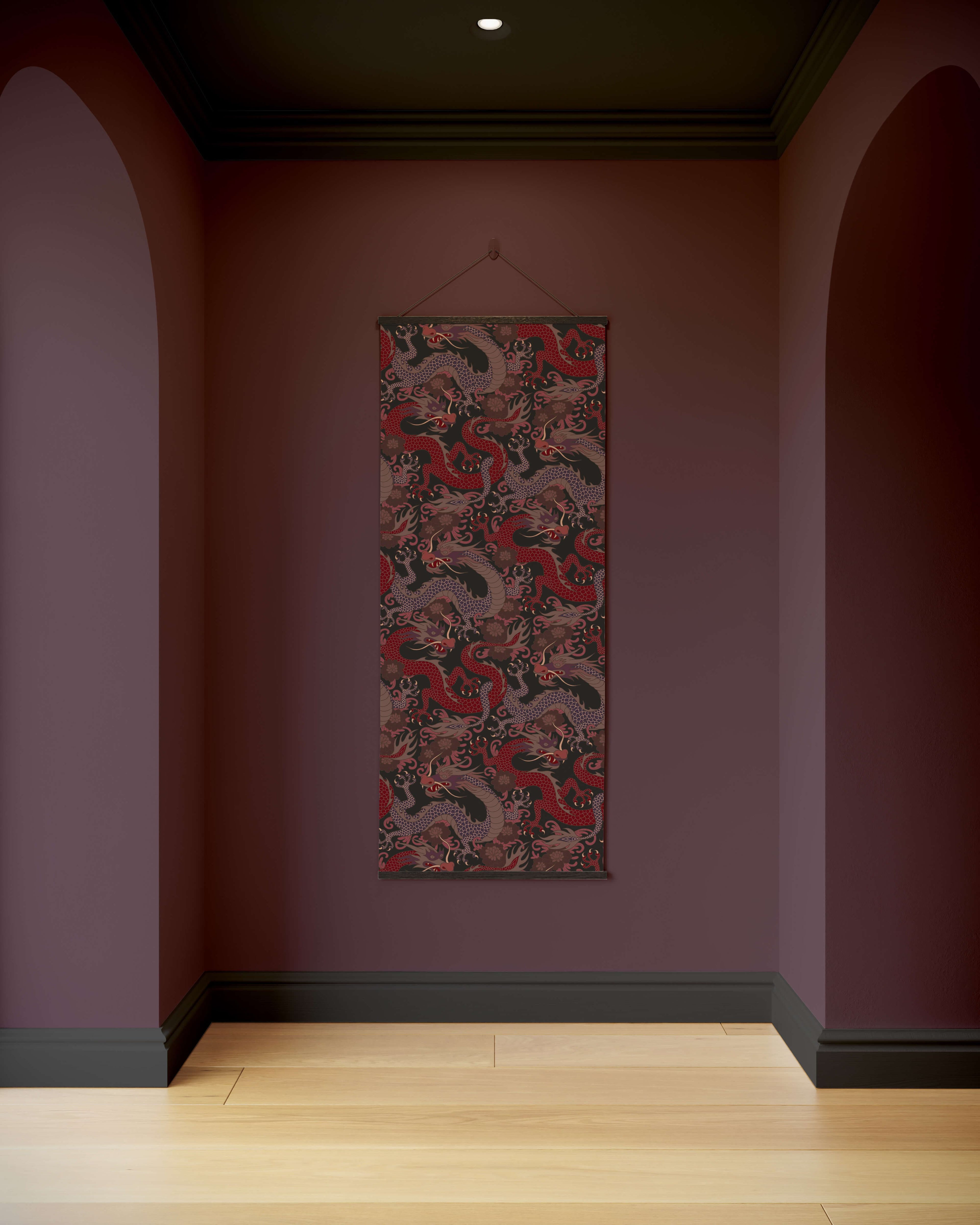 Tapestry Black / Black Oriental Dragon Tapestry