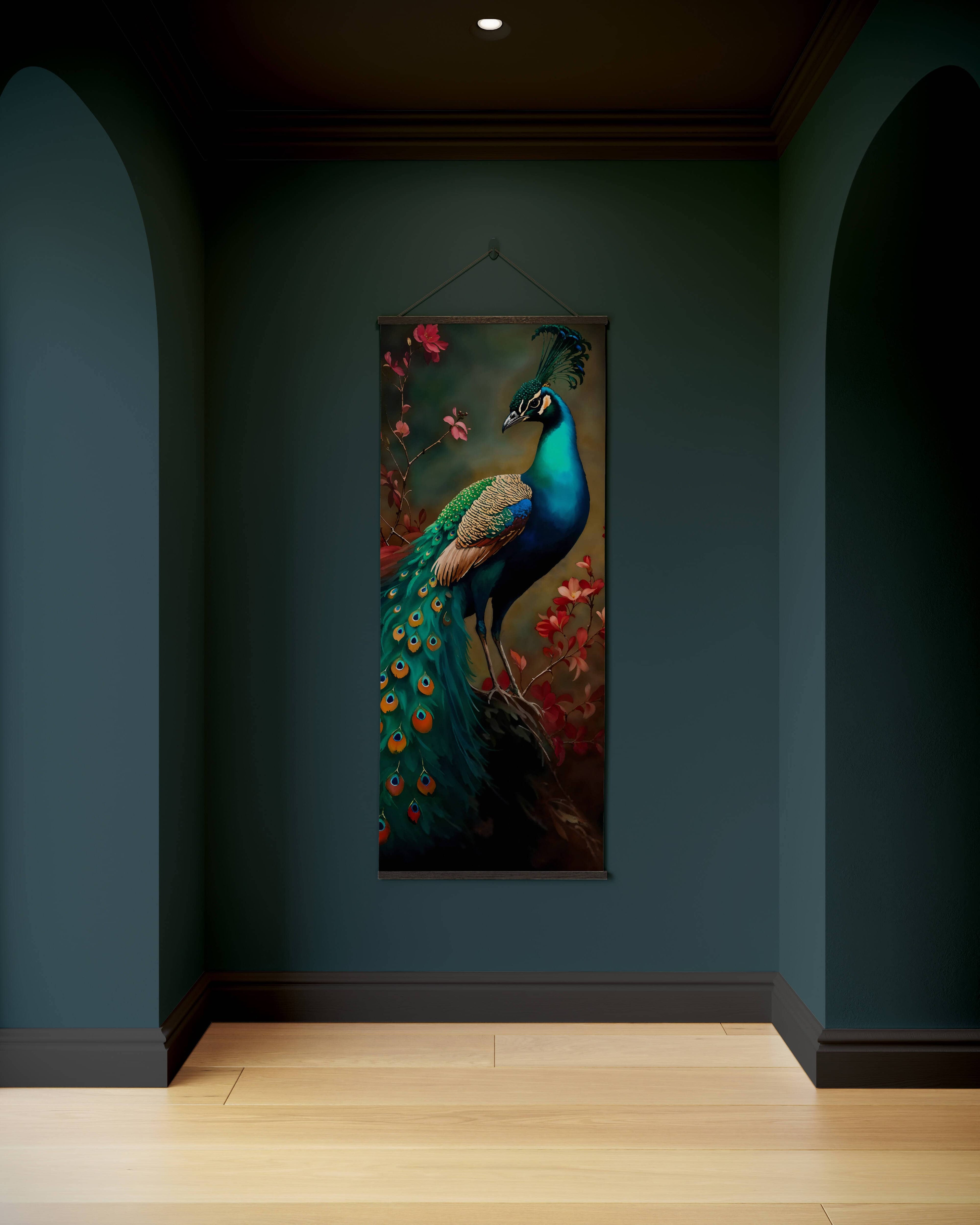 Tapestry Black Blue Peacock Tapestry
