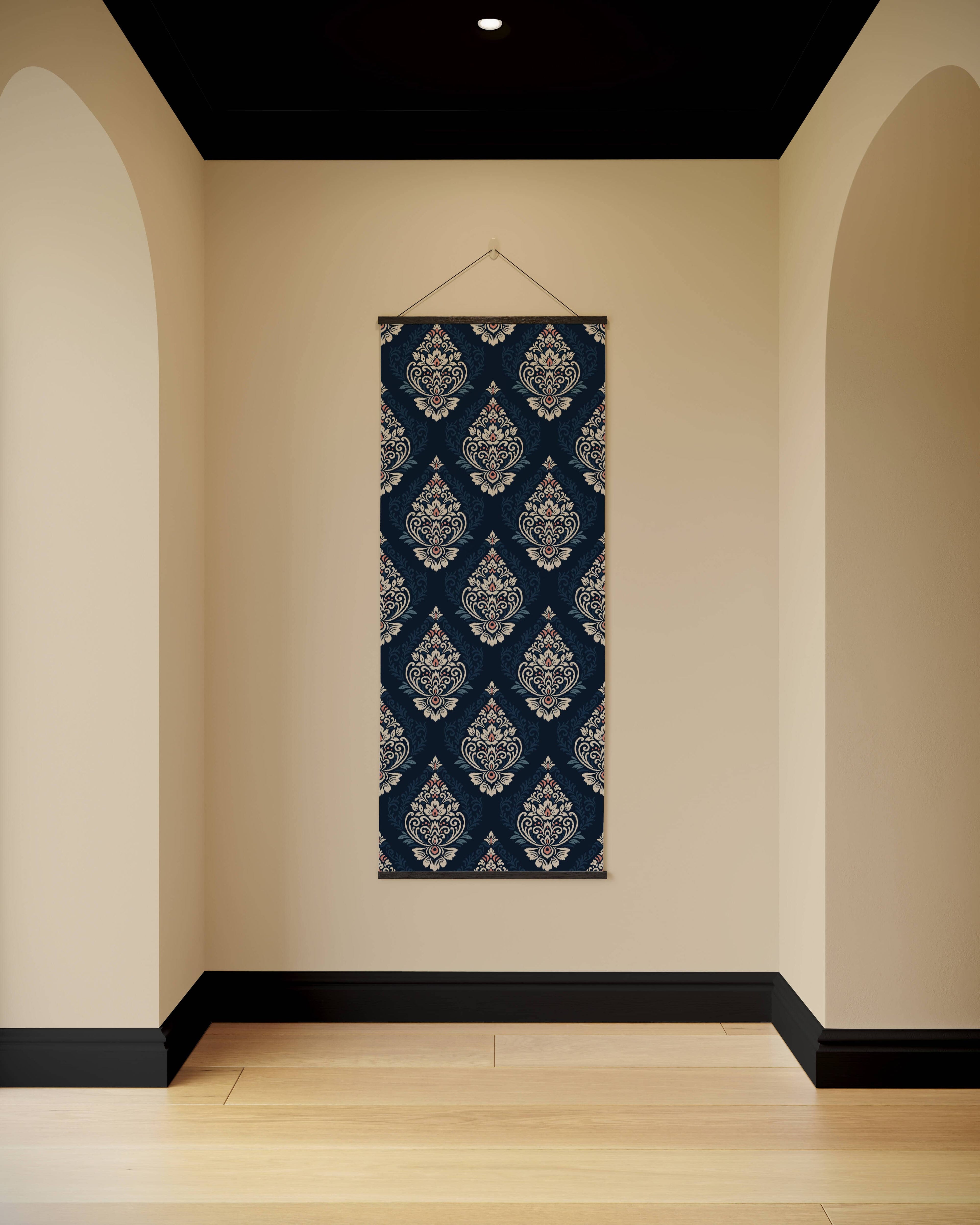 Tapestry Black Damask Medallion Tapestry