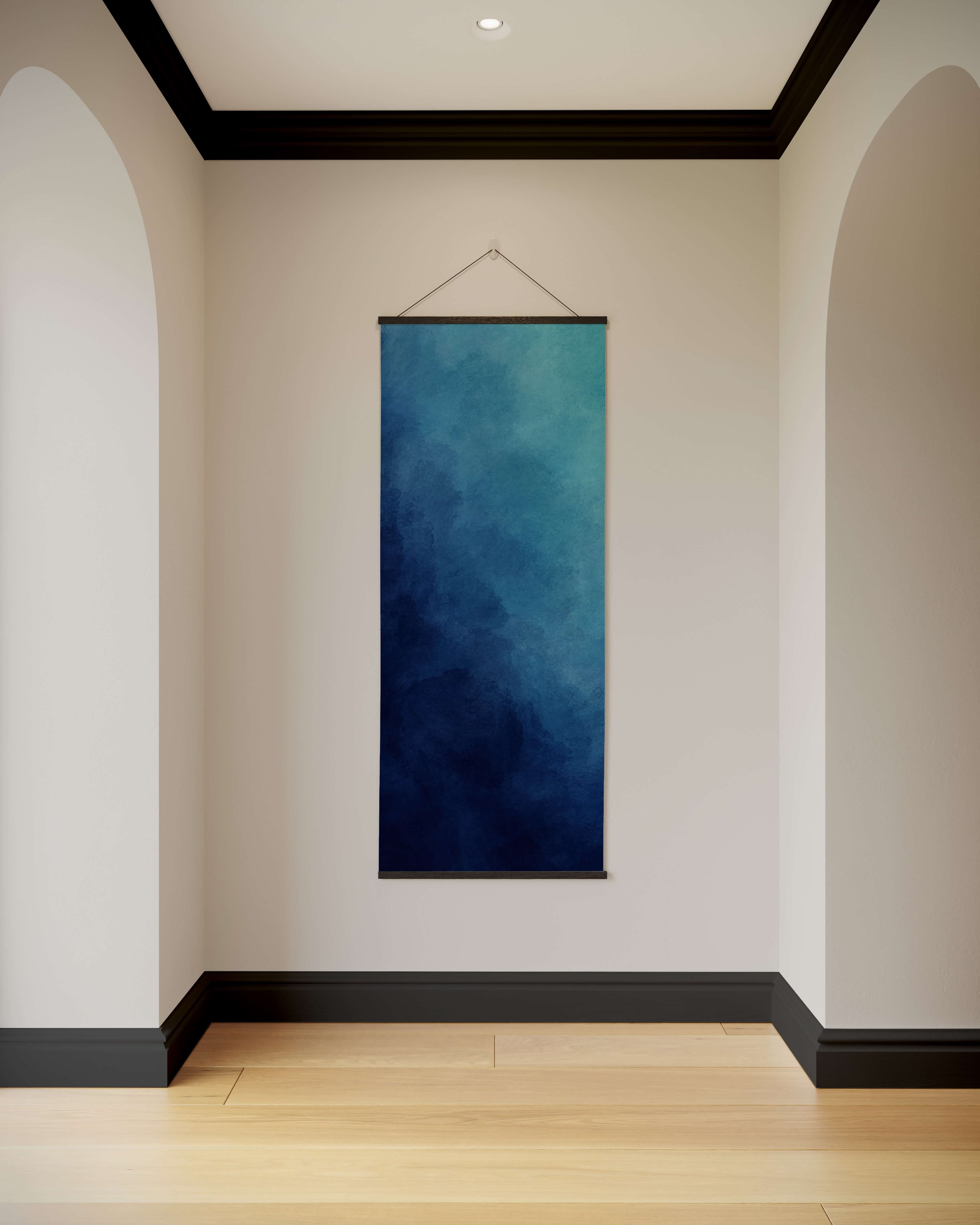 Tapestry Black Dark Ombre Watercolour Tapestry
