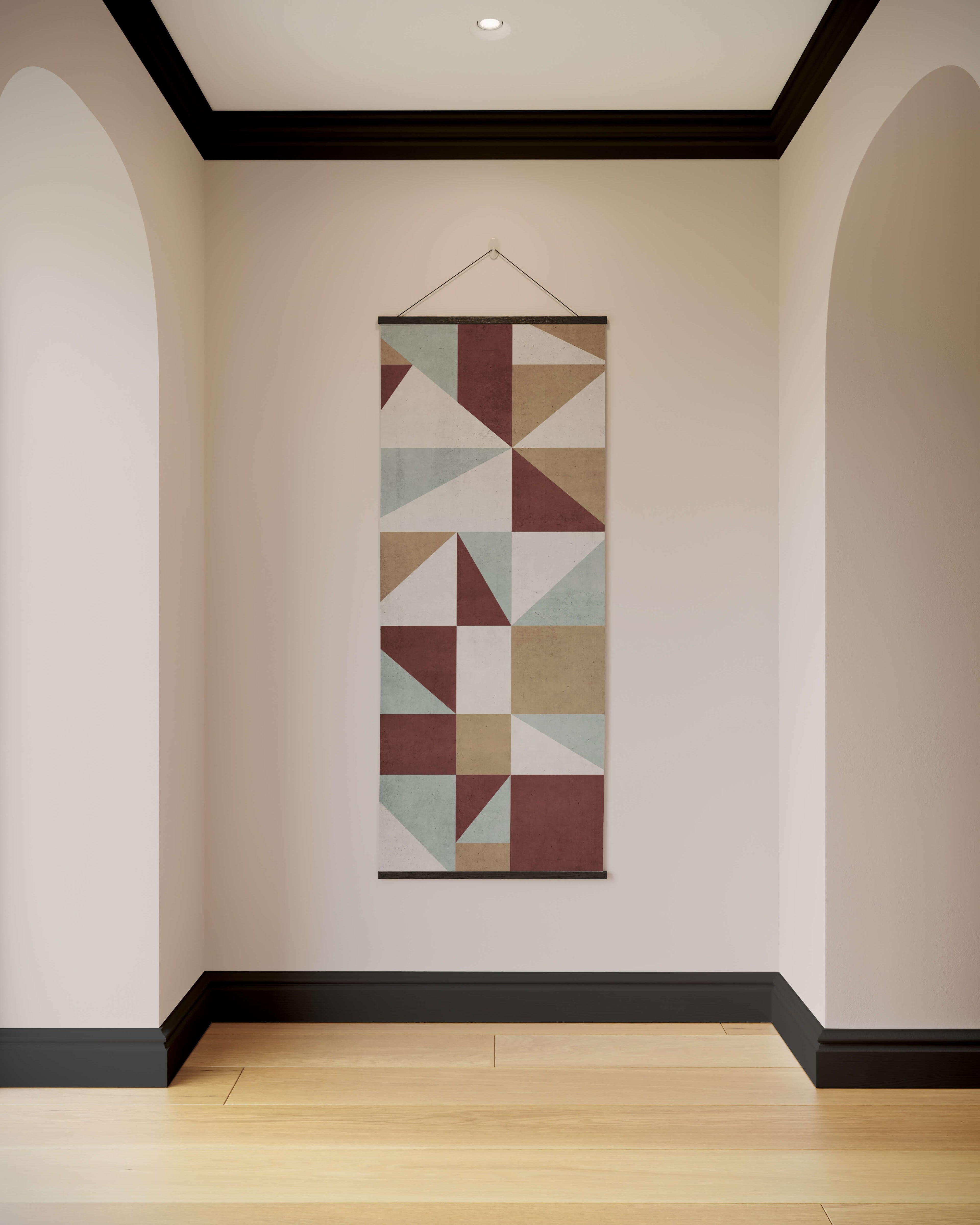 Tapestry Black Geometric Triangle & Square Tapestry