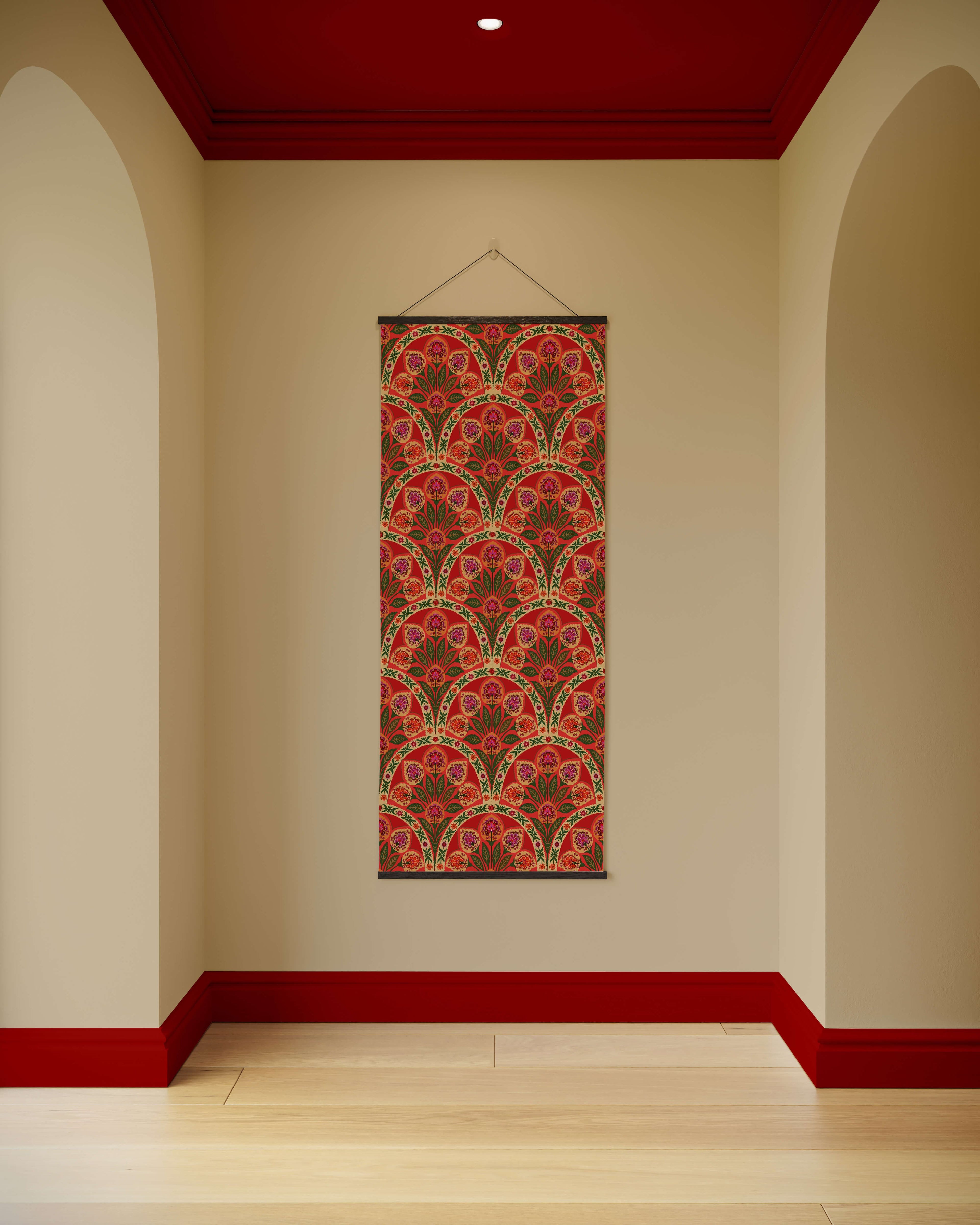 Tapestry Black Indian Floral Tapestry