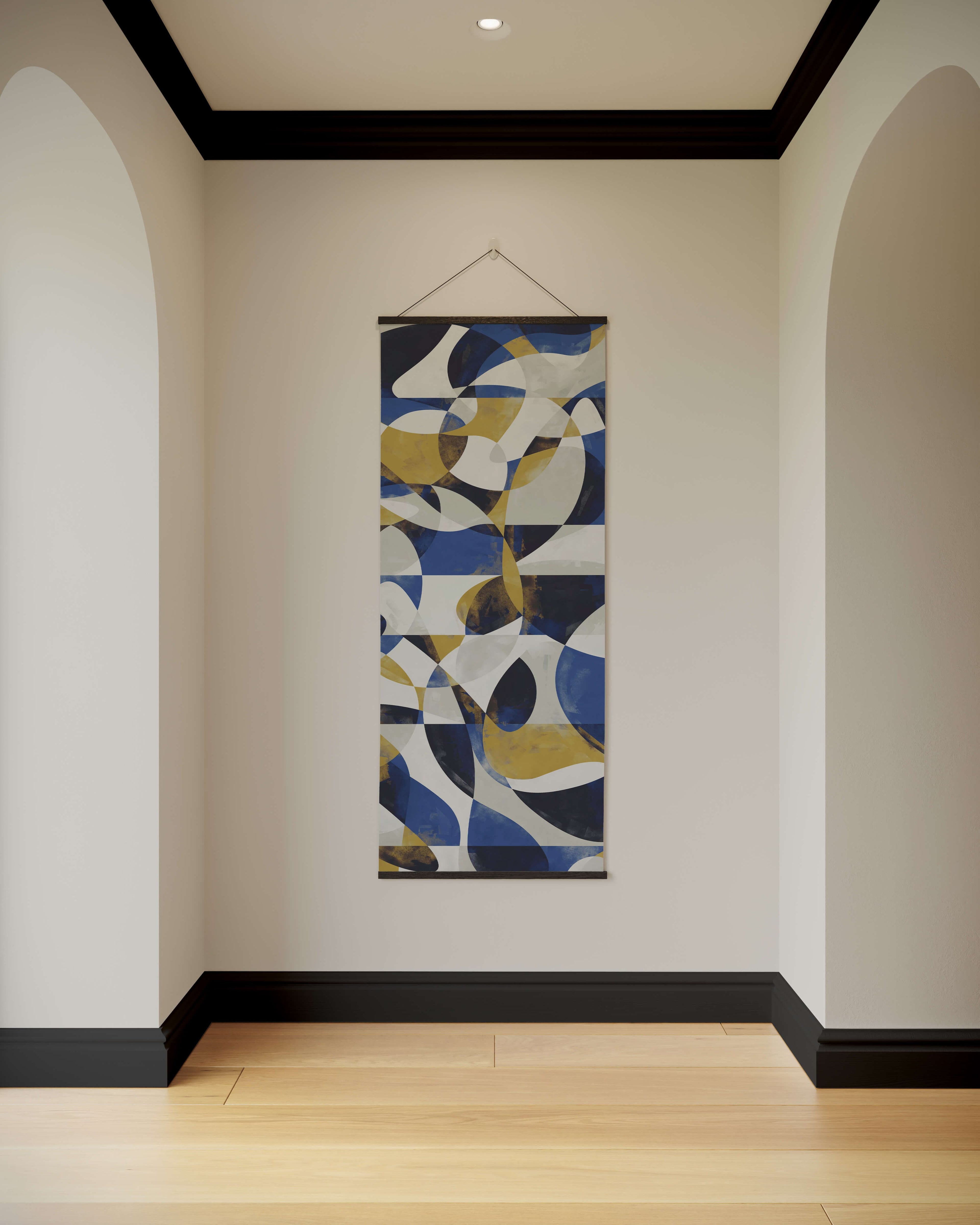 Tapestry Black Modern Geometric Tapestry